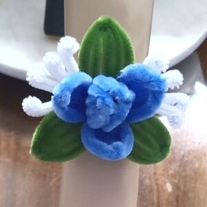 Wrist Corsage Or Bracelet For Wedding And Prom Blue White and Green Floral